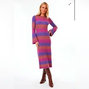Simon Miller - Women’s Distorted Stripe Axon Long Sleeve Dress - Size: Small